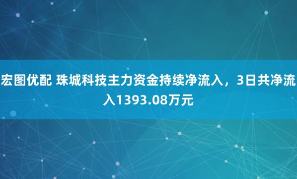 宏图优配 珠城科技主力资金持续净流入，3日共净流入1393.08万元
